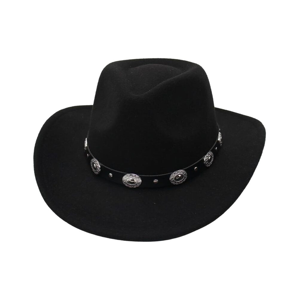 8791 / Cowboy Hat Western Felt Wide Brim Cowgirl Hat Roll Up Fedora Hat